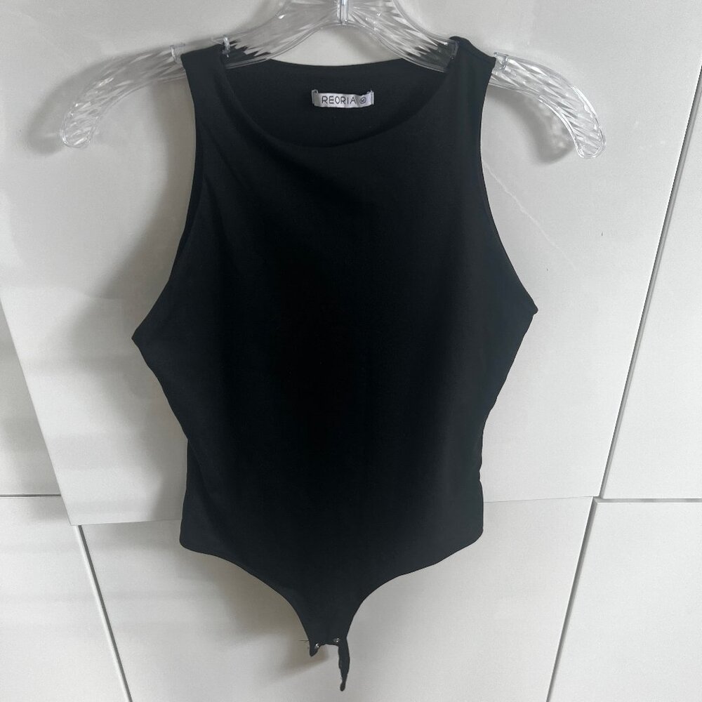 Black Tank Style Bodysuit , MEDIUM